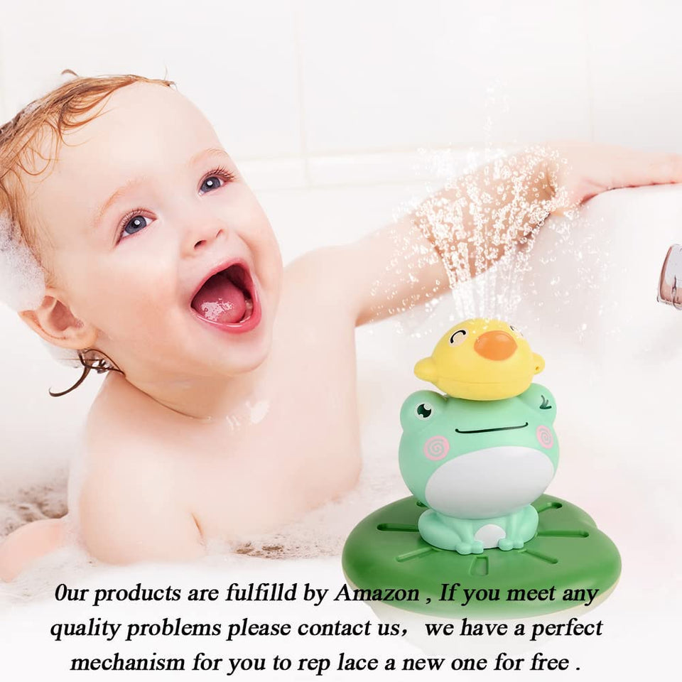 Baby Bath Frog Toy,Spray Water Spraying Squirt Toy 4 in 1 Bathtub Bath Toy for Infants Babies Toddlers Age 3+ Sprinkler Bath Toys