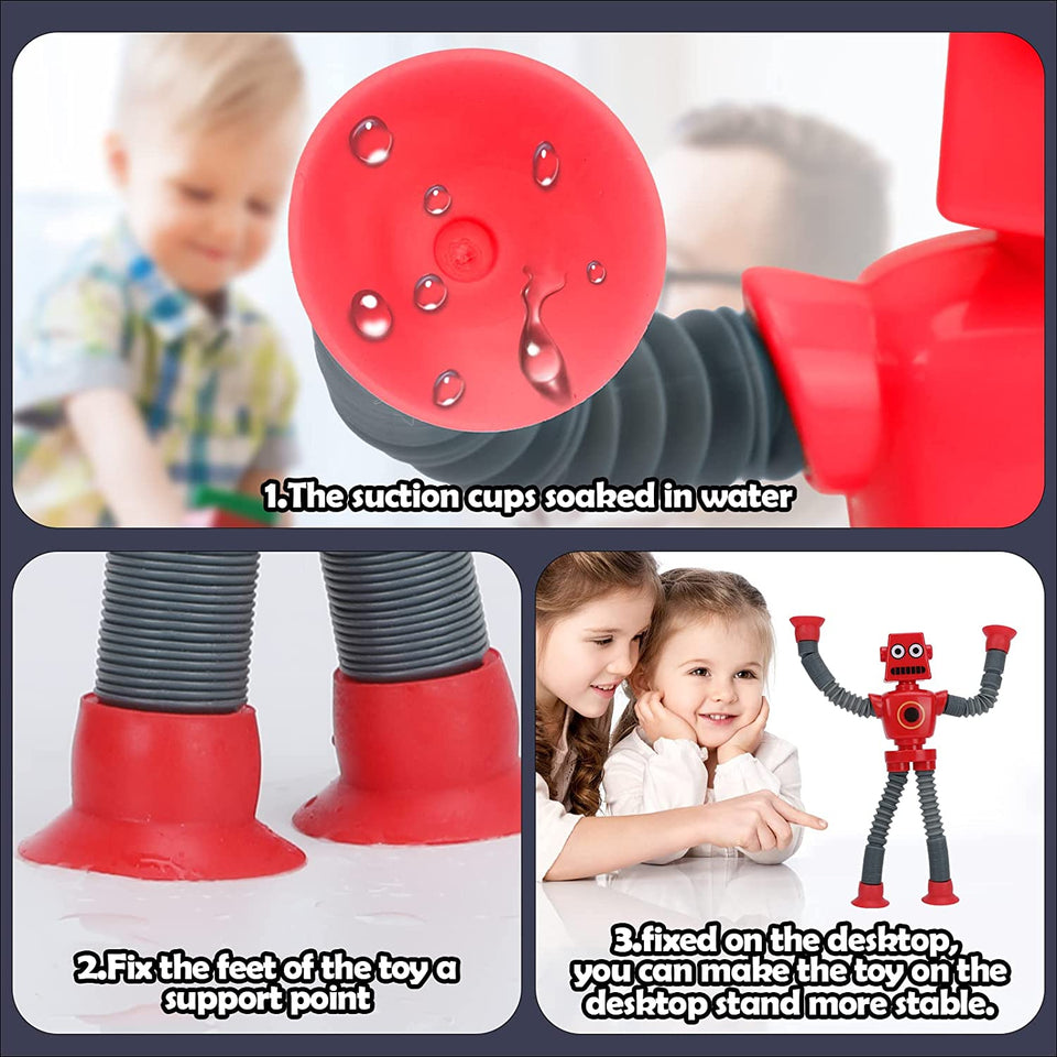 Pop Tubes, Robotics Fidget Tubes Sensory Toys Pack, Toddler Sensory Toys Imaginative Play & Stimulating Creative Learning