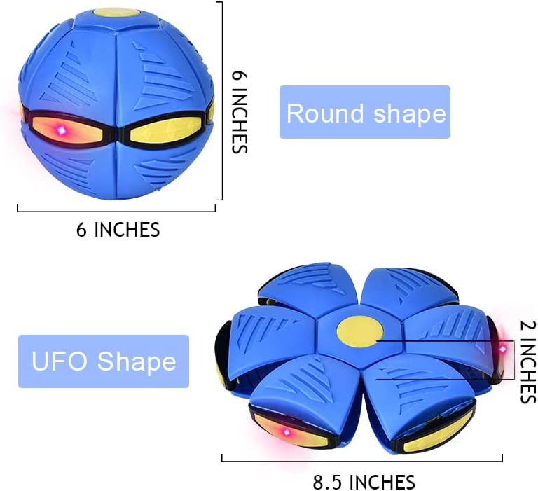 Magic Deformable & Decompression LED Flashing Lights Flying Saucer Ball Parent-Child Toy, UFO Toy Flying Ball with LED Lights for Boys and Girls, Games Phlat Ball