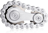 Sprockets Chain Fidget Toys Metal Sensory Bike Chain Gears Fidgets Spinner for Adults EDC Novelty Toy Pack Pocket Size for Anxiety Relieve Boredom ADHD Autism (Gun-Metal Plating Sprockets)