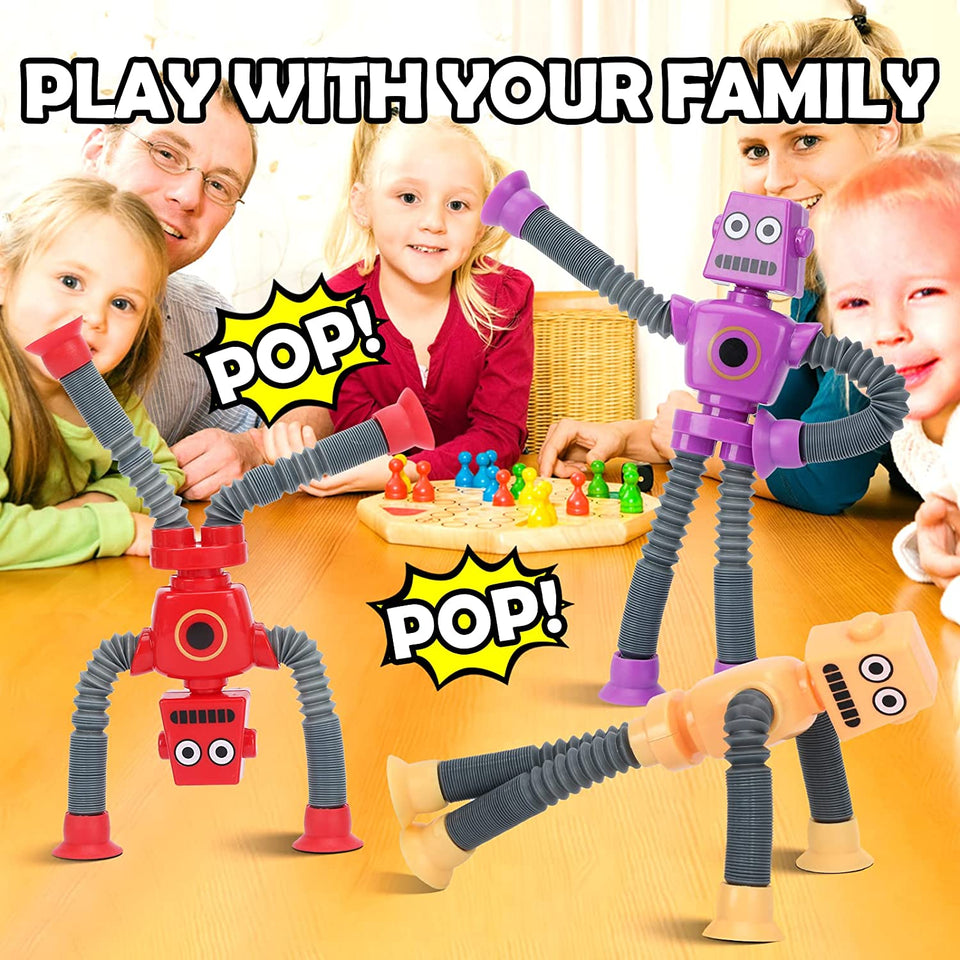 Pop Tubes, Robotics Fidget Tubes Sensory Toys Pack, Toddler Sensory Toys Imaginative Play & Stimulating Creative Learning