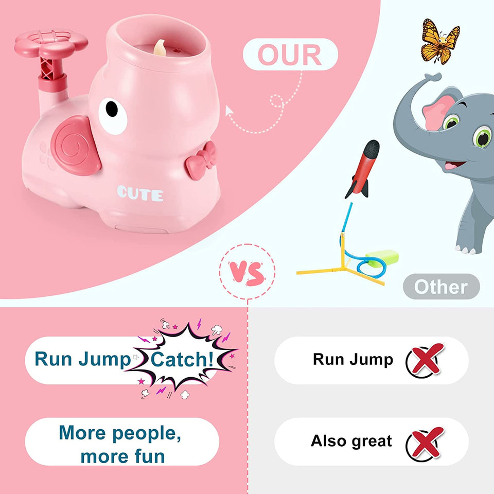 Outdoor Toys for 3+ Year Old Children: Elephant Butterfly Catching Game - Stomp Flying Disc Launcher , Outside Toys Kids Ages 4-8 Yard Games - Summer Toy 3 4 5 6 7 8 Boys Girl Birthday Fun Gifts Idea