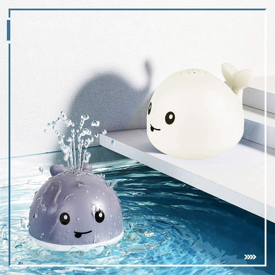Baby Bath Toys, Light Up Baby Pool Toy with LED Light Whale Spray Water Toy for Toddlers Kids, Induction Sprinkler Bathtub Toys Bathroom Shower Swimming Pool Outdoor Water Toy