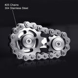 Sprockets Chain Fidget Toys Metal Sensory Bike Chain Gears Fidgets Spinner for Adults EDC Novelty Toy Pack Pocket Size for Anxiety Relieve Boredom ADHD Autism (Gun-Metal Plating Sprockets)