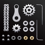 Sprockets Chain Fidget Toys Metal Sensory Bike Chain Gears Fidgets Spinner for Adults EDC Novelty Toy Pack Pocket Size for Anxiety Relieve Boredom ADHD Autism (Gun-Metal Plating Sprockets)