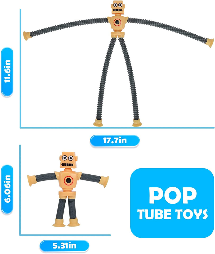 Pop Tubes, Robotics Fidget Tubes Sensory Toys Pack, Toddler Sensory Toys Imaginative Play & Stimulating Creative Learning