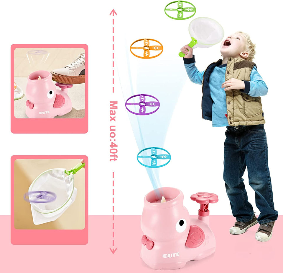 Outdoor Toys for 3+ Year Old Children: Elephant Butterfly Catching Game - Stomp Flying Disc Launcher , Outside Toys Kids Ages 4-8 Yard Games - Summer Toy 3 4 5 6 7 8 Boys Girl Birthday Fun Gifts Idea