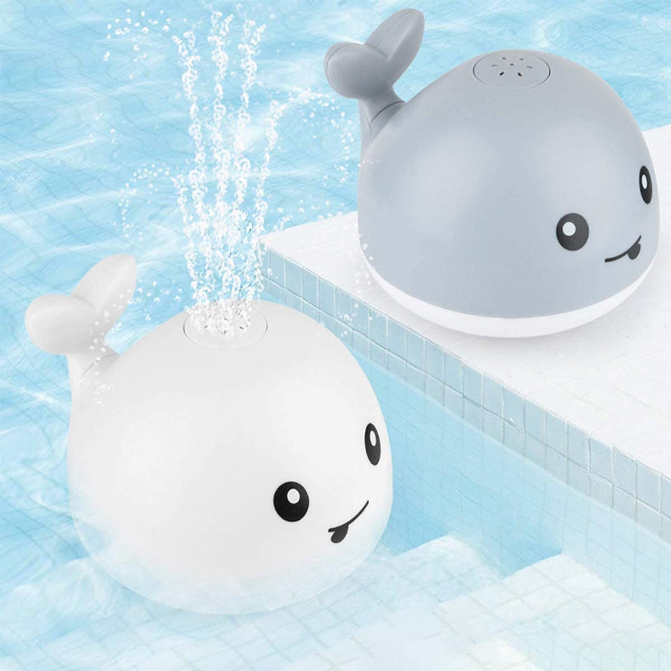 Baby Bath Toys, Light Up Baby Pool Toy with LED Light Whale Spray Water Toy for Toddlers Kids, Induction Sprinkler Bathtub Toys Bathroom Shower Swimming Pool Outdoor Water Toy