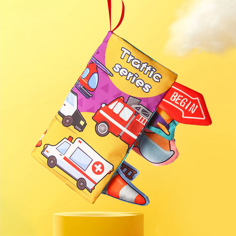 Baby Books Toys, Touch and Feel Crinkle Cloth Books for Babies, Infants & Toddler, Early Development Interactive Car & Stroller Soft Toys Gifts for Boys & Girls -1 Book