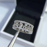 S925 silver hollow ring made with Zirconia