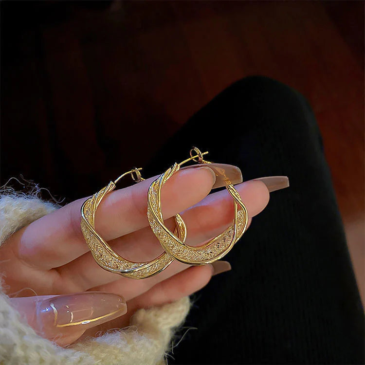 S925 Circle Geometric Round Hoop Earrings
