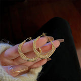S925 Circle Geometric Round Hoop Earrings