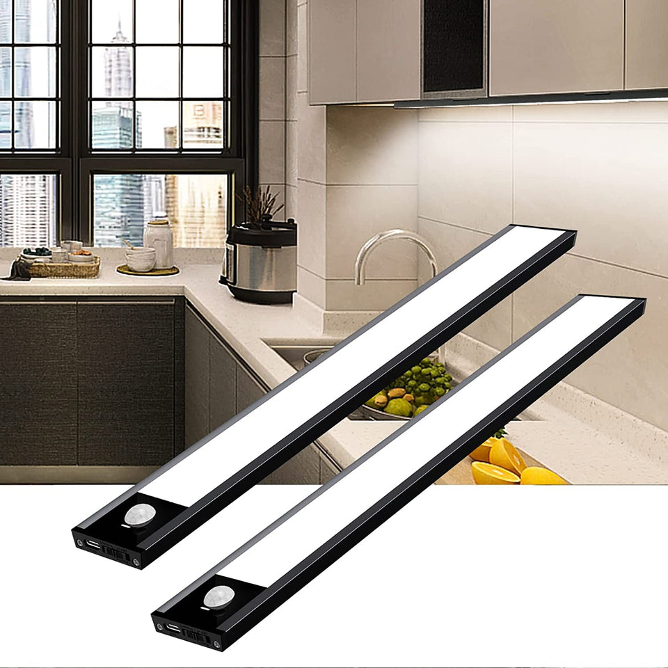 Under Counter Lights for Kitchen Motion Sensor, Under Cabinet Light for Kitchen, Dimmable Rechargeable 82 LED Motion Sensor Night Light for Bedroom,Wardrobe