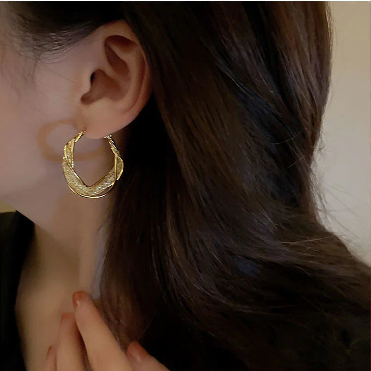 S925 Circle Geometric Round Hoop Earrings
