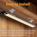 Under Counter Lights for Kitchen Motion Sensor, Under Cabinet Light for Kitchen, Dimmable Rechargeable 82 LED Motion Sensor Night Light for Bedroom,Wardrobe