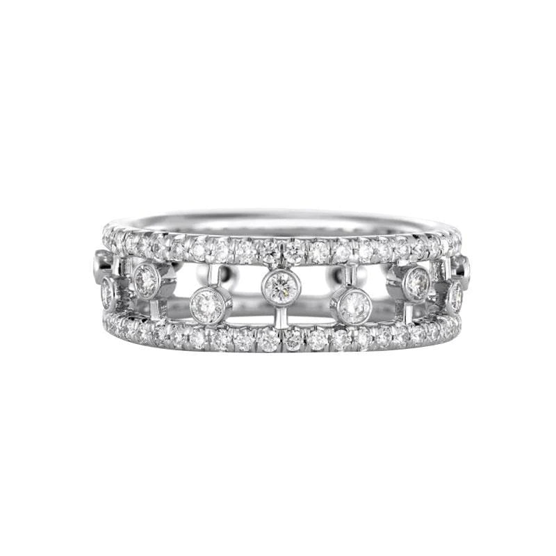 S925 silver hollow ring made with Zirconia