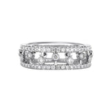 S925 silver hollow ring made with Zirconia