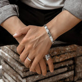 S925 Woven silver bangle
