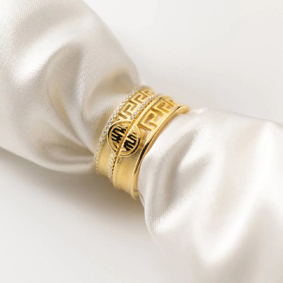 S925 Gold-plated diamond chinoiserie bracelet
