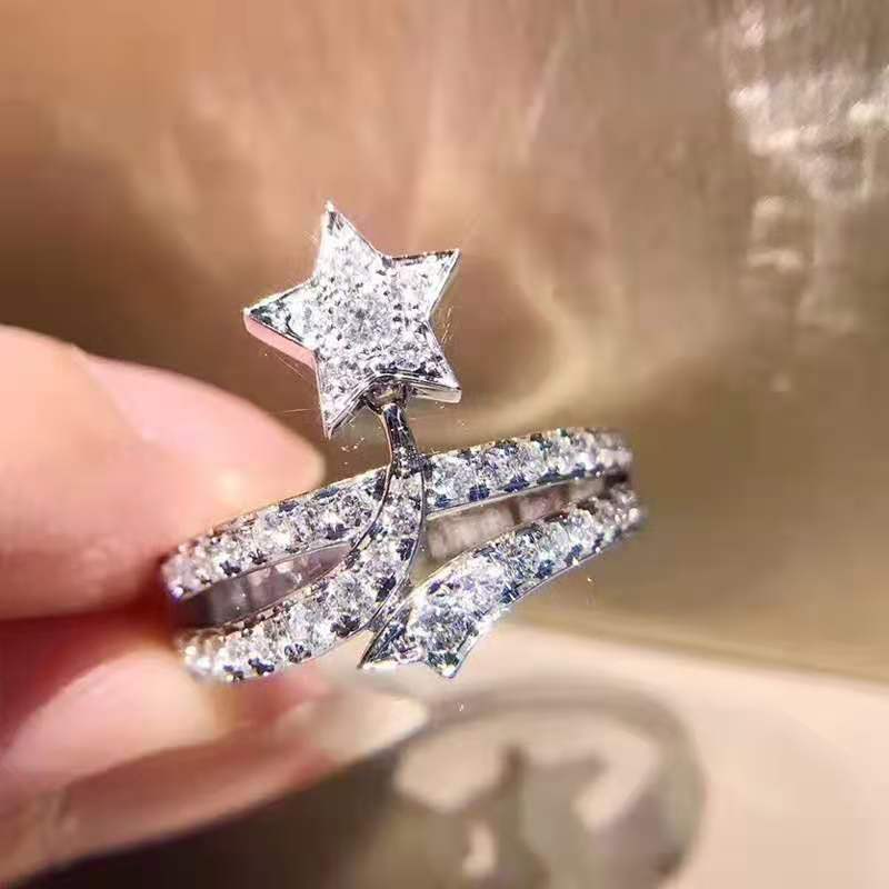 S925 Five Star Ring Surround Design
