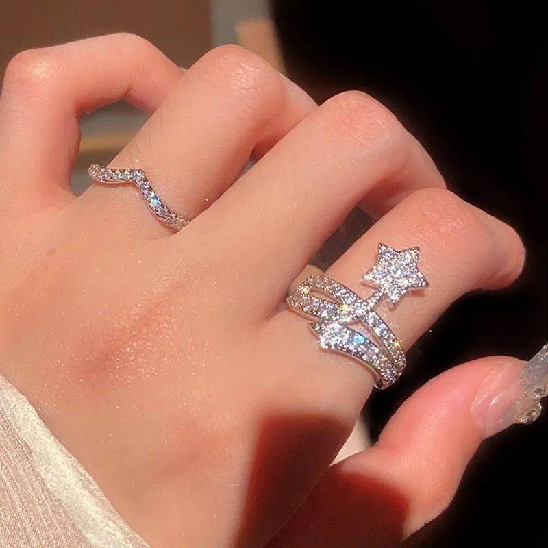 S925 Five Star Ring Surround Design
