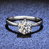 925 Silver Ring Lotus Moissanite Classic Style