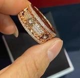S925 Silver Rotatable Ring Rose Plated