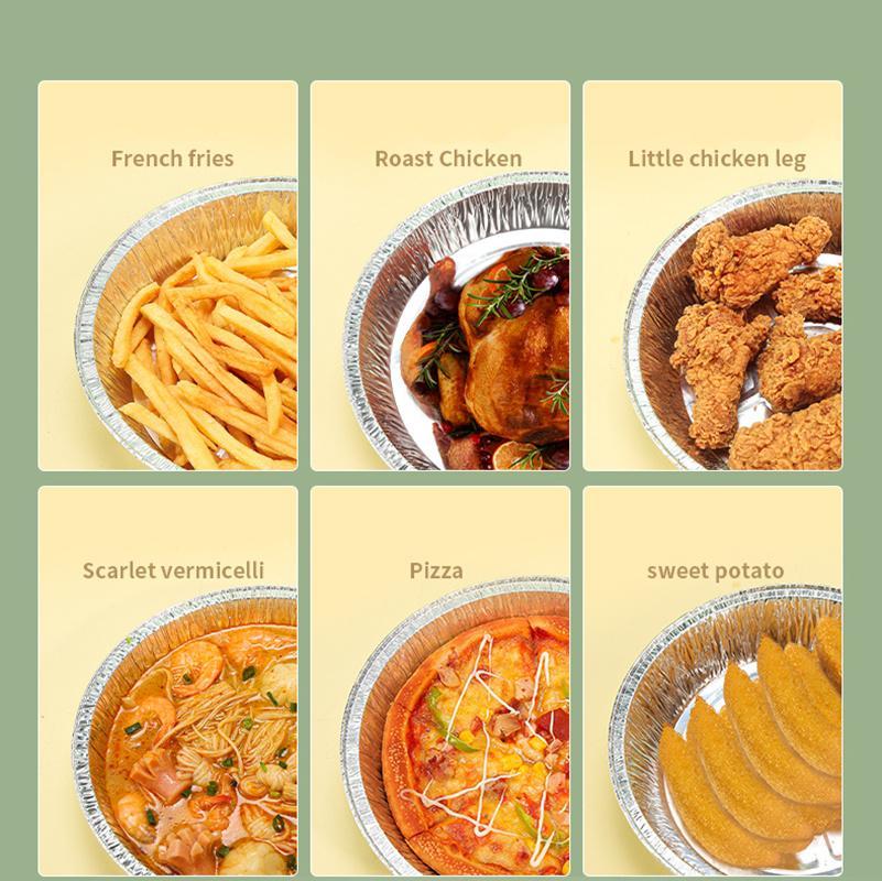 Oil-Proof Aluminum Foil Tin Box Air Fryer Disposable Paper Liner Non-Stick Steaming Basket Kitchen Tool BBQ Drip Pan Tray