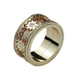 S925 Silver Rotatable Ring Rose Plated
