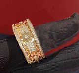 S925 Silver Rotatable Ring Rose Plated