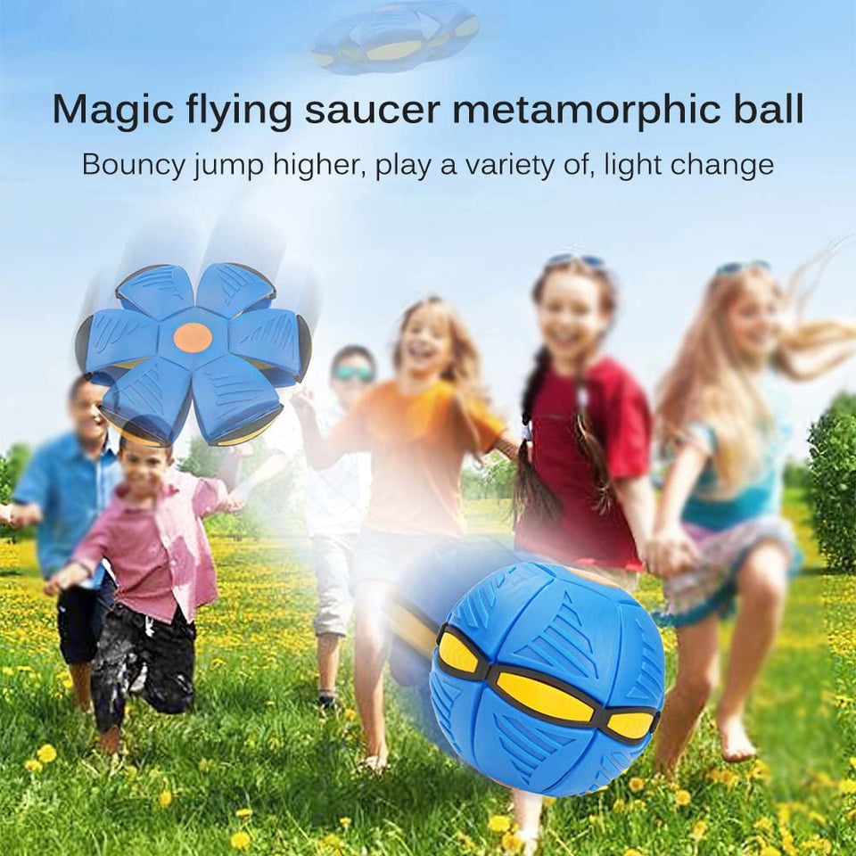 UFO Magic Ball,Portable Glowing Flying Toys Creative Fly Saucer Stomp Magic Balls,Decompression Flying Flat Throw Disc Balls Toy for Childrens Outdoor Sports Kids Gift