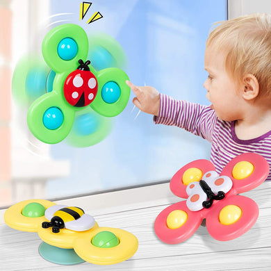 Travel Toys for 1 Year Old Boy Gifts, Suction Cup Spinner Infant Baby Toys 12-18 Months, First Easter Birthday Gifts for One Year Old Girl Toys, Spinning Top Sensory Toys for Toddlers Age 1-3