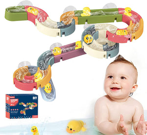 Bathtub Water Slide Toys for Toddlers,  Duck Slide Bath Toys Water Balls Slide for Kids DIY Wall Bathtub Slide Tracks Toys for Boys and Girls Ages 3-6, Shower Set Gift Toys for Kids