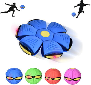 Magic Deformable & Decompression LED Flashing Lights Flying Saucer Ball Parent-Child Toy, UFO Toy Flying Ball with LED Lights for Boys and Girls, Games Phlat Ball