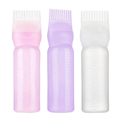 Hair Dye Brush Bottle | Hair dye bottle Comb bottle | Hair Coloring Dye Applicator Scalp Treatments Bottle | Applicator Bottle Root Comb Color Applicator Bottle with Graduated Scale for Hair