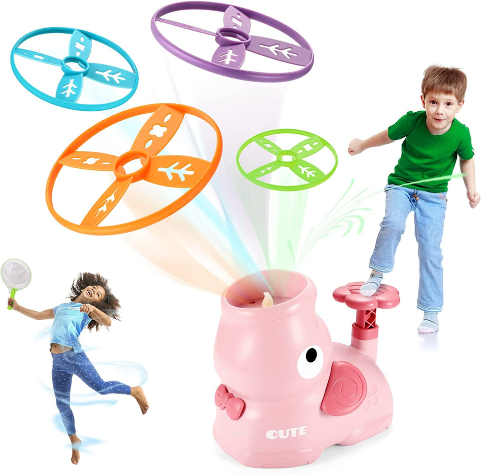 Outdoor Toys for 3+ Year Old Children: Elephant Butterfly Catching Game - Stomp Flying Disc Launcher , Outside Toys Kids Ages 4-8 Yard Games - Summer Toy 3 4 5 6 7 8 Boys Girl Birthday Fun Gifts Idea