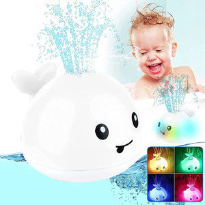 Baby Bath Toys, Light Up Baby Pool Toy with LED Light Whale Spray Water Toy for Toddlers Kids, Induction Sprinkler Bathtub Toys Bathroom Shower Swimming Pool Outdoor Water Toy