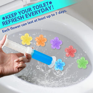 Toilet Gel Stamp, 1Pcs/12 Count Flower Fragrance Bathroom Deodorizer Bowl Cleaner Toilet Refills