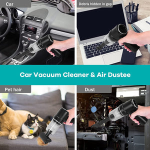 Portable Car Vacuum, Cordless Handheld Car Vacuum Cleaner, 150W Powerful Suction Small Car Vacuum Cleaner with USB, Folding Design, Mini Crevices Vacuum for Car Household Pet Hair Clean