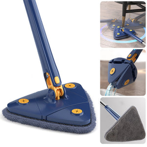 360 Degree Rotatable Adjustable Cleaning Mop, Extendable Triangle Wall Cleaner Mop,with Reusable Washable Mop Pads, Wall Cleaning Mop for Wall Ceiling Floor