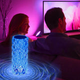 Crystal Lamp,Touch Control Crystal Rose Lamp,Crystal Table Lamp with 16 Colors,RGB Night Light with USB & Remote Control,LED Rose Diamond Touch Lamp for Bedroom, Rechargeable Rose Light, Birthday Gift