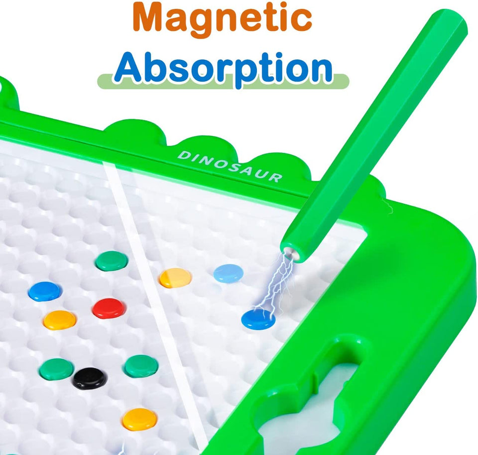 Magnetic Drawing Board Toys for 3-6 Year Old Boys/Doodle Board Educational Toddler Toys Age 2-4/Dinosaur Travel Toys for Kids 3-5/Magnetic Dot Art Birthday Gifts for Girls 4-8