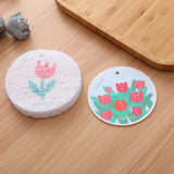 Round Cartoon Flowers, Wood Pulp, Cotton Sponge, Compressed Water Absorption, Wood Pulp, Cotton Brush, Kitchen Rag