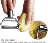 Peeler Stainless Steel Cutter Slicer with Cleaning Brush Pro for Carrot Potato Melon Gadget Vegetable Fruit