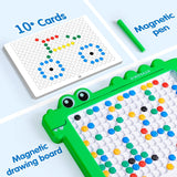 Magnetic Drawing Board Toys for 3-6 Year Old Boys/Doodle Board Educational Toddler Toys Age 2-4/Dinosaur Travel Toys for Kids 3-5/Magnetic Dot Art Birthday Gifts for Girls 4-8