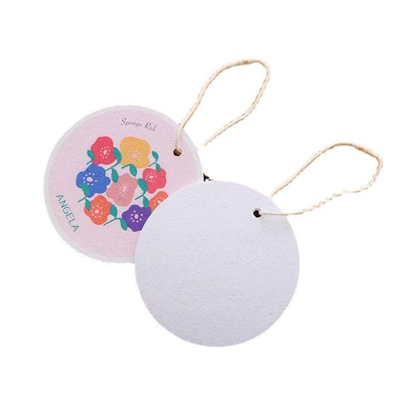 Round Cartoon Flowers, Wood Pulp, Cotton Sponge, Compressed Water Absorption, Wood Pulp, Cotton Brush, Kitchen Rag