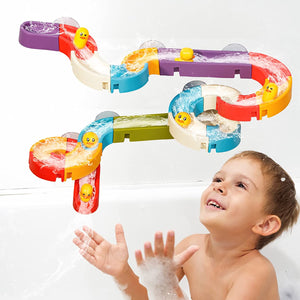 Duck Slide Bath Toys for Kids Ages 4-8, Wall Track Building Set 3+ Year Old, Fun DIY Kit Bathtub Time Birthday Gift for Toddler Boys & Girls