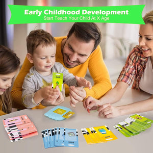 Talking Flash Cards for Toddlers 2-4 Years, 224 Sight Words Pocket Speech Therapy Autism Sensory Toys for Autistic Childrens, Learning Toys Preschool Educational Gifts for Kids Boys Blue