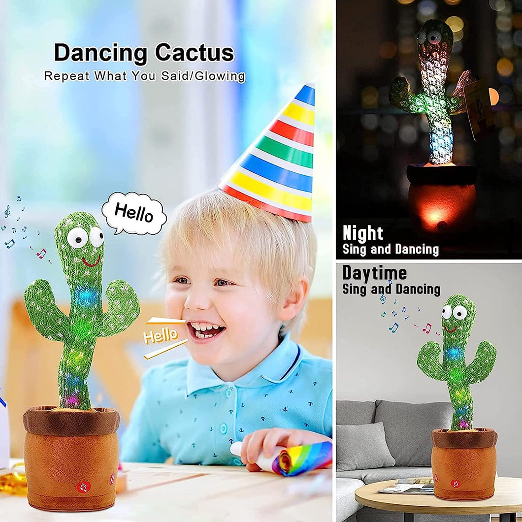 Dancing Cactus Toy Cute Plushies, Talking Cactus Baby Toy 0-6 Months Wriggle Singing 120 English Hit Song Sensory Musical Toy for Babies 6-12 1-3 4+ Year Old for Girls Boys