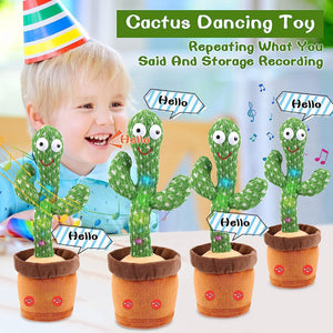 Dancing Cactus Toy Cute Plushies, Talking Cactus Baby Toy 0-6 Months Wriggle Singing 120 English Hit Song Sensory Musical Toy for Babies 6-12 1-3 4+ Year Old for Girls Boys
